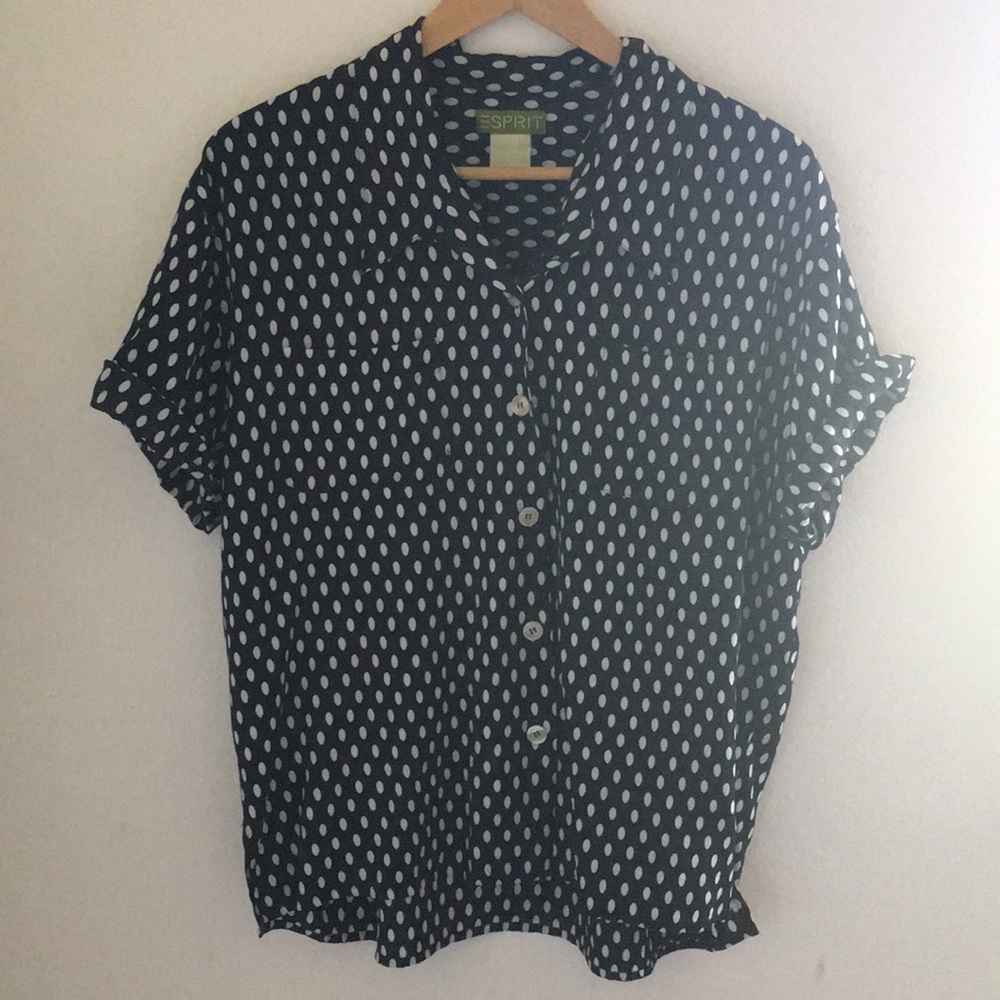 Esprit polka dot buttoned blouse